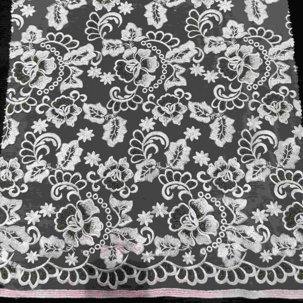 Gold Thread Embroidery Fabric | Luxury Embroidered Tulle Fabric for Bridal & Evening Wear