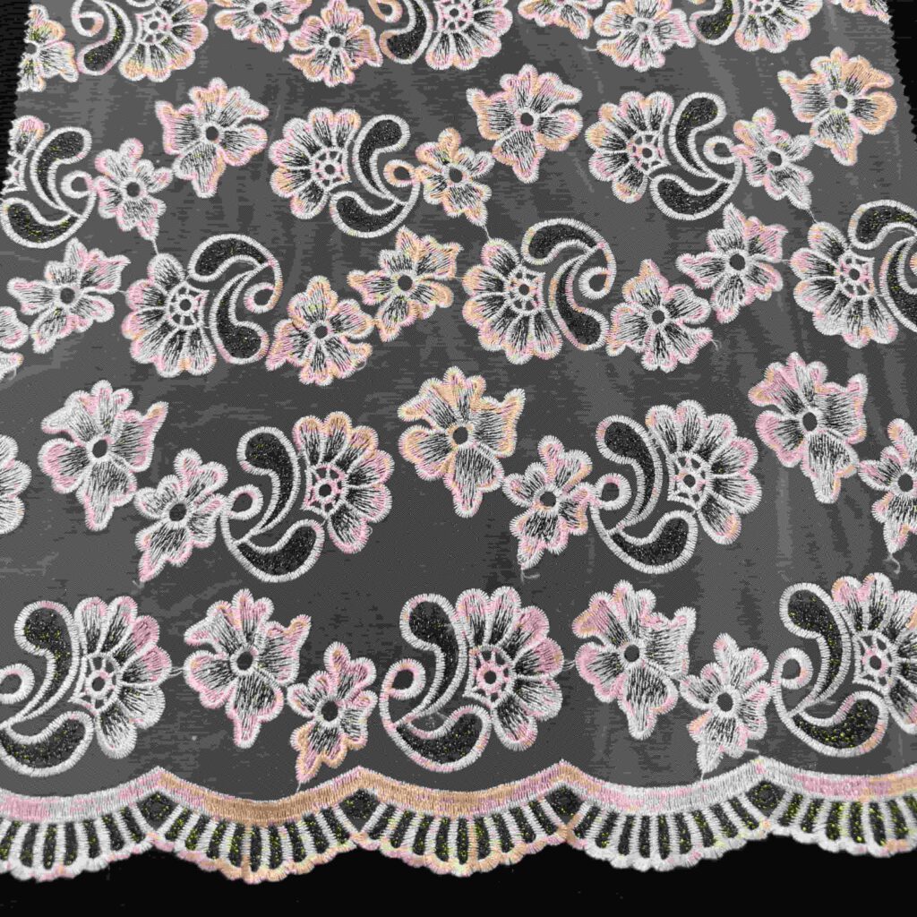 Multicolor Gold Thread Embroidery Fabric | Luxury Embroidered Tulle Fabric for Bridal & Evening Wear