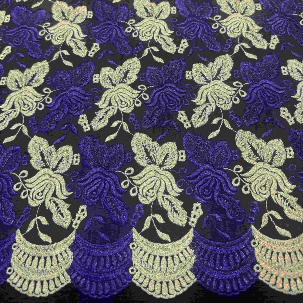 Multicolor Embroidery Fabric with Gold Thread | Premium Luxury Fabric for Bridal & Couture Fashion