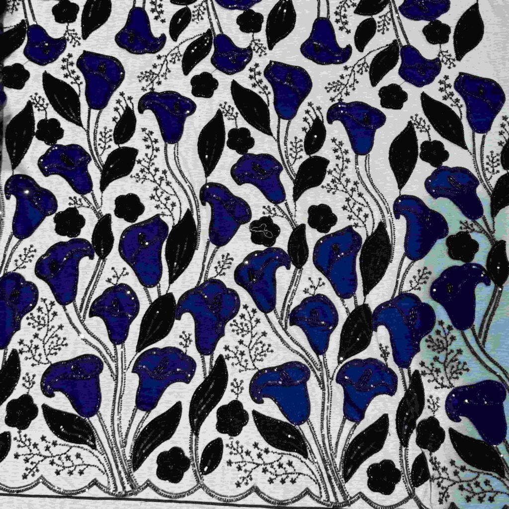 Beaded Laser Cut Velvet Fabric | Premium Luxury Fabric for Bridal & Couture Fashion