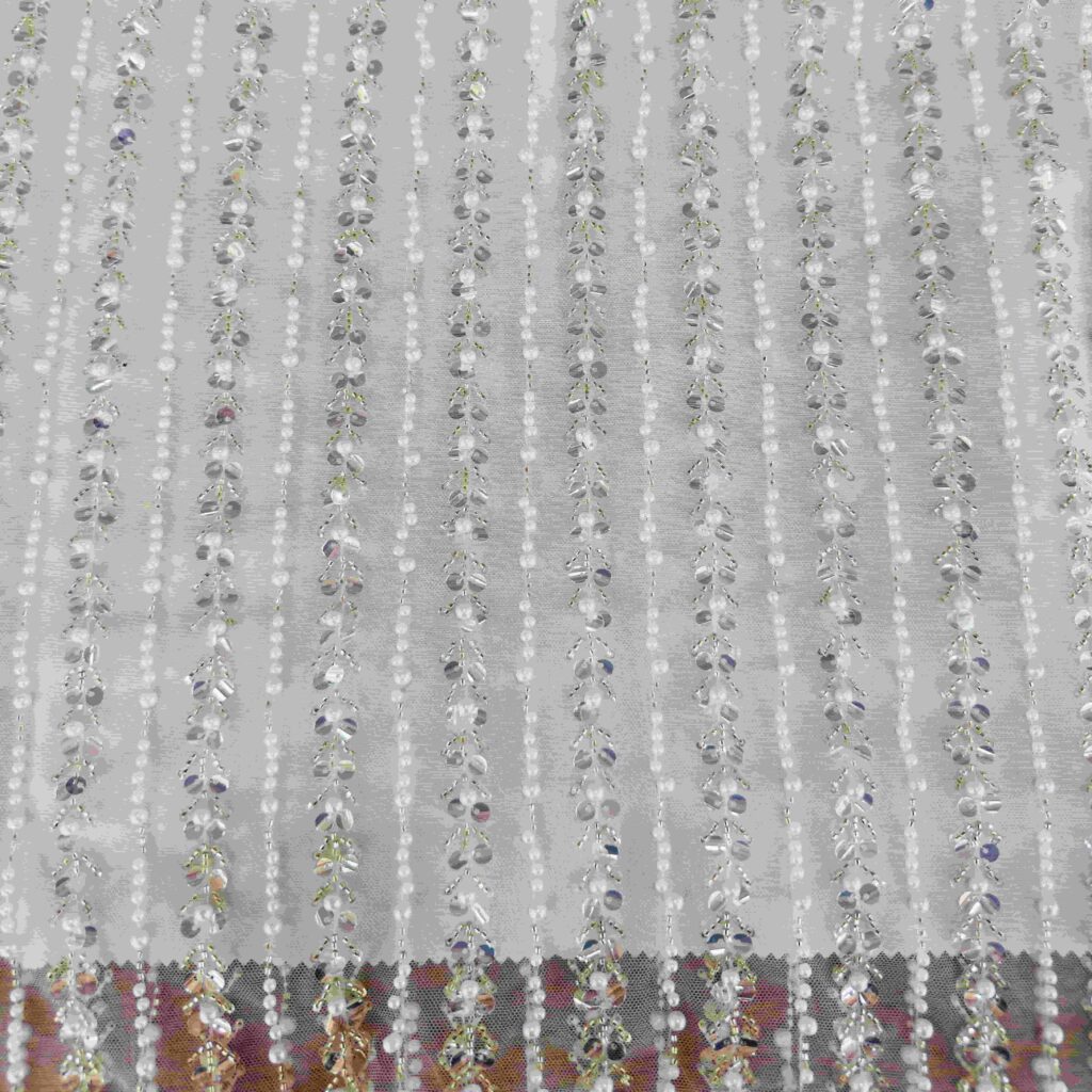 Beaded Sequin Fabric | Luxury Embellished Fabric for Bridal & Evening Wear