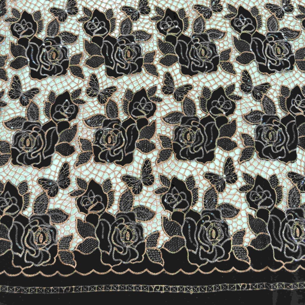 Water Soluble Velvet Embroidery Fabric | Luxury Embroidered Velvet for Bridal & Evening Wear