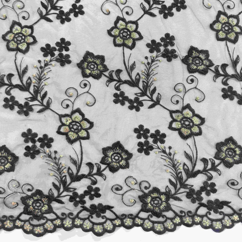 Gold Thread Embroidery Fabric | Luxury Embroidered Tulle Fabric for Bridal & Evening Wear