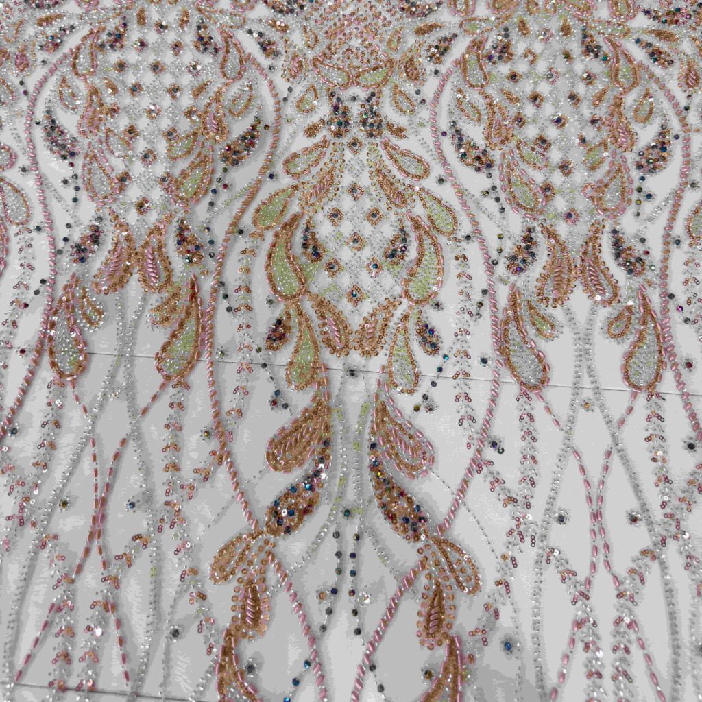 Beaded Fabric | Luxury Tube Bead Embellished Fabric for Bridal & Evening Wear