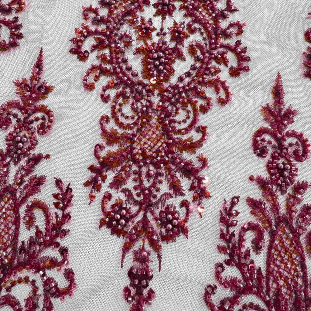 Luxury Floral Beaded Sequin Fabric | Premium Embellished Textile for Bridal & Couture Fashion