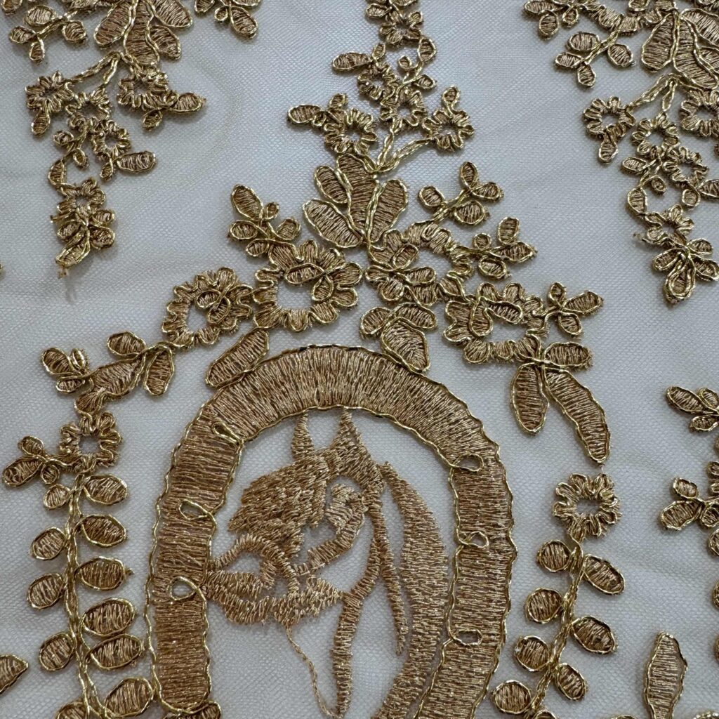 Cord Embroidery Fabric | Luxury Embroidered Tulle for Bridal & Evening Wear