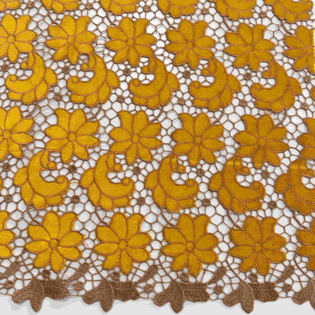 Water Soluble Laser Cut Lace Fabric | Luxury Embroidered Lace for Bridal & Evening Wear