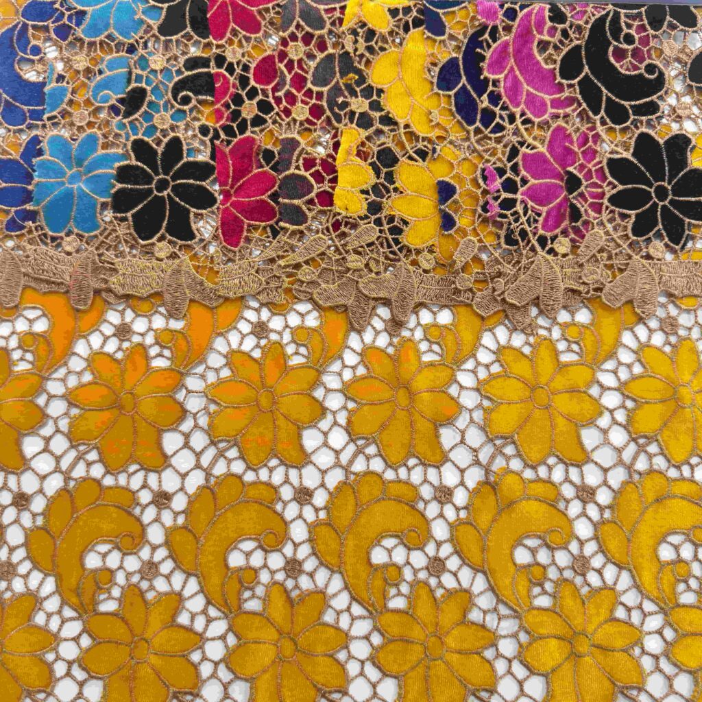 Water Soluble Laser Cut Lace Fabric | Luxury Embroidered Lace for Bridal & Evening Wear