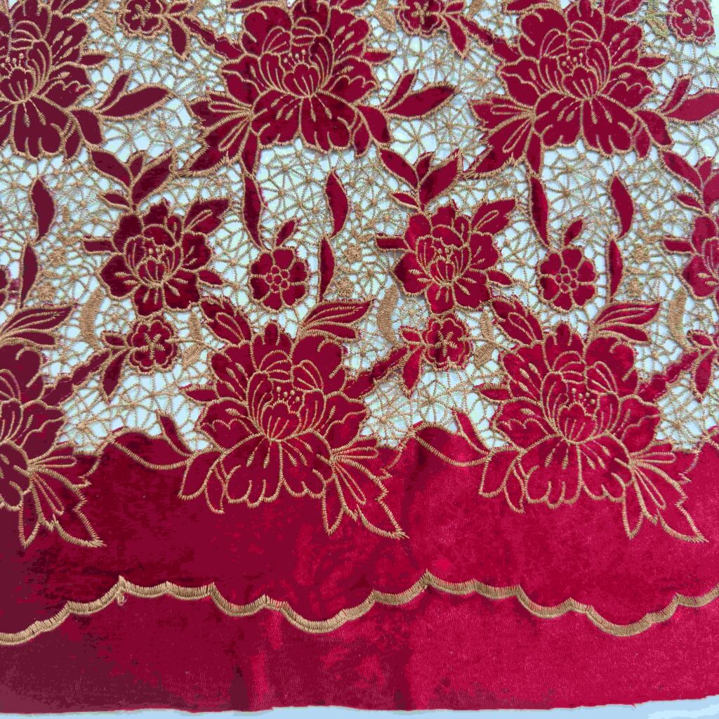 Water Soluble Laser Cut Velvet Fabric | Luxury Embroidered Lace for Bridal & Evening Wear